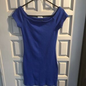 Signature 8 Knit Dress Fitted JuniorSzL Pretty Blue Cap Sleeves Pre-Owned